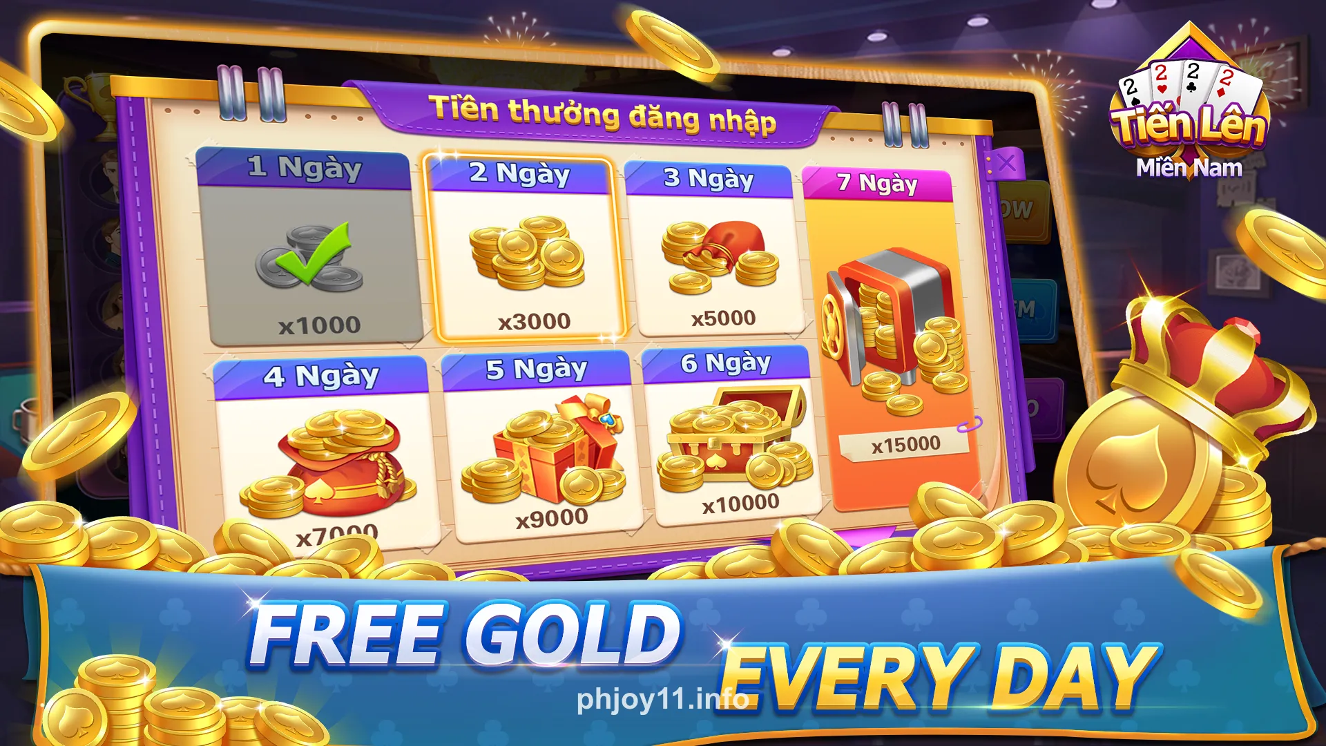 Phjoy app VIP login screen with rewards section