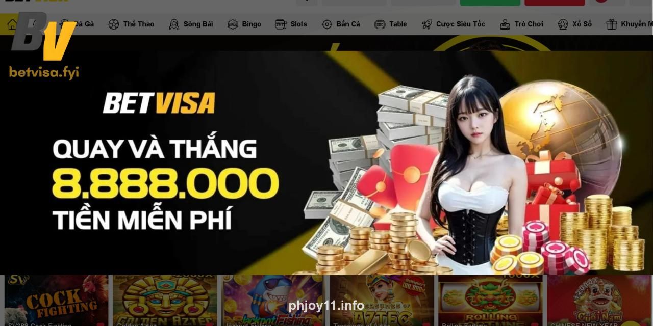 Phjoy app main screen showing slot games selection